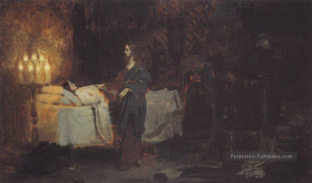 relèvement de jairus daughter3 1871 Ilya Repin Peintures à l'huile